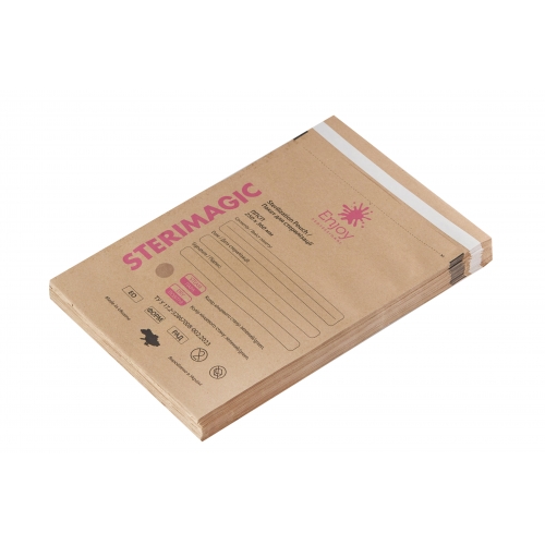 Пакет для стерилізації ППСП-К 380Х420 мм паперовий бурий (100 шт/пак)"Enjoy-professional" - "SteriMagiс"